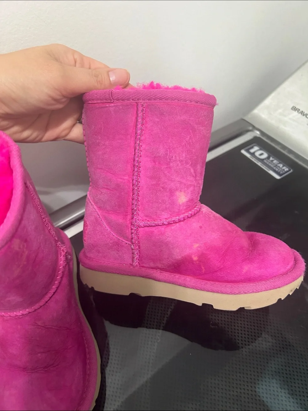 Toddler size 9 uggs bright pink winter snow boots